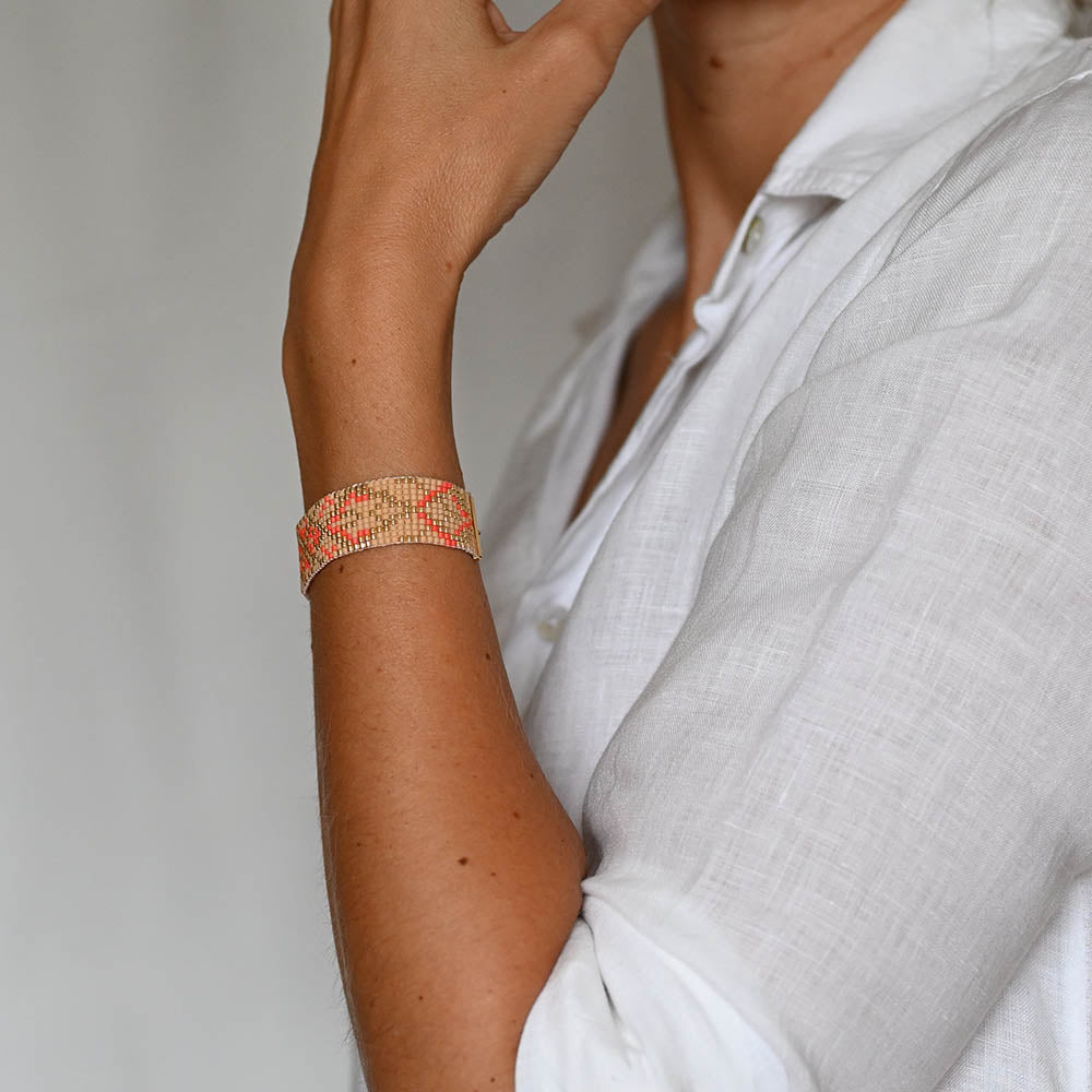 Naronna handmade woven Ada Bracelet with colourful pattern
