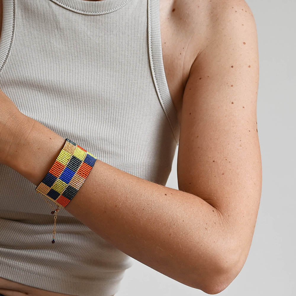 Naronna handmade woven Athena Bracelet with colourful pattern