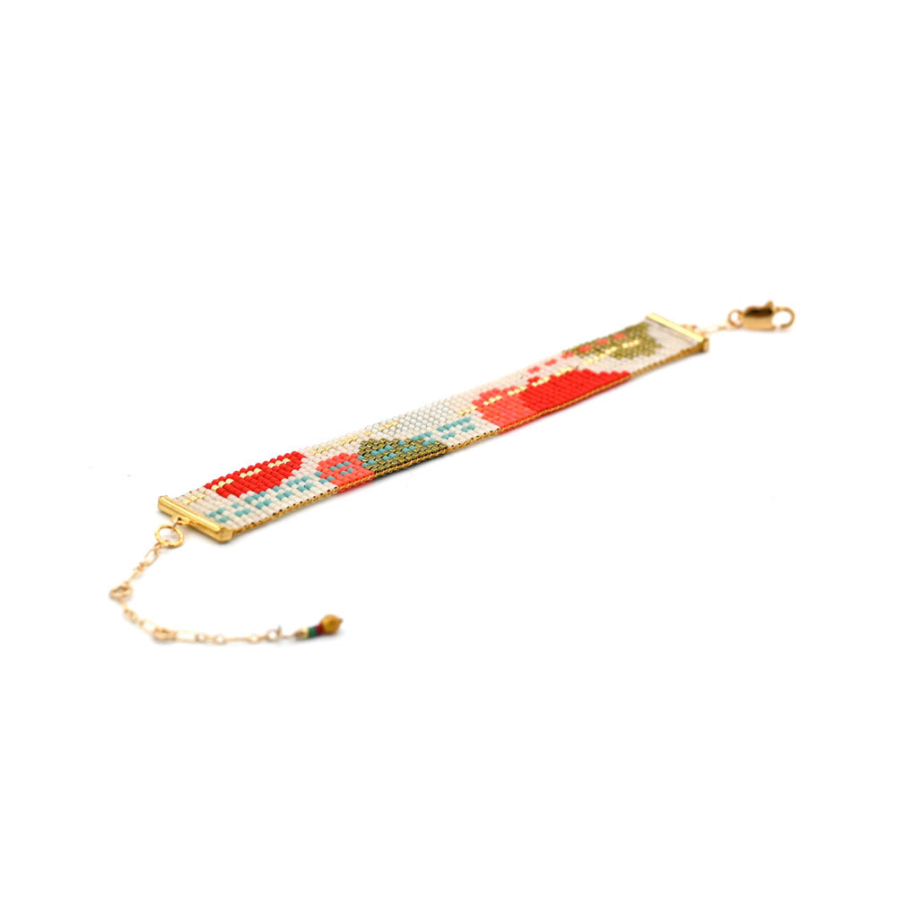 Naronna handmade woven Ava Bracelet with colourful pattern