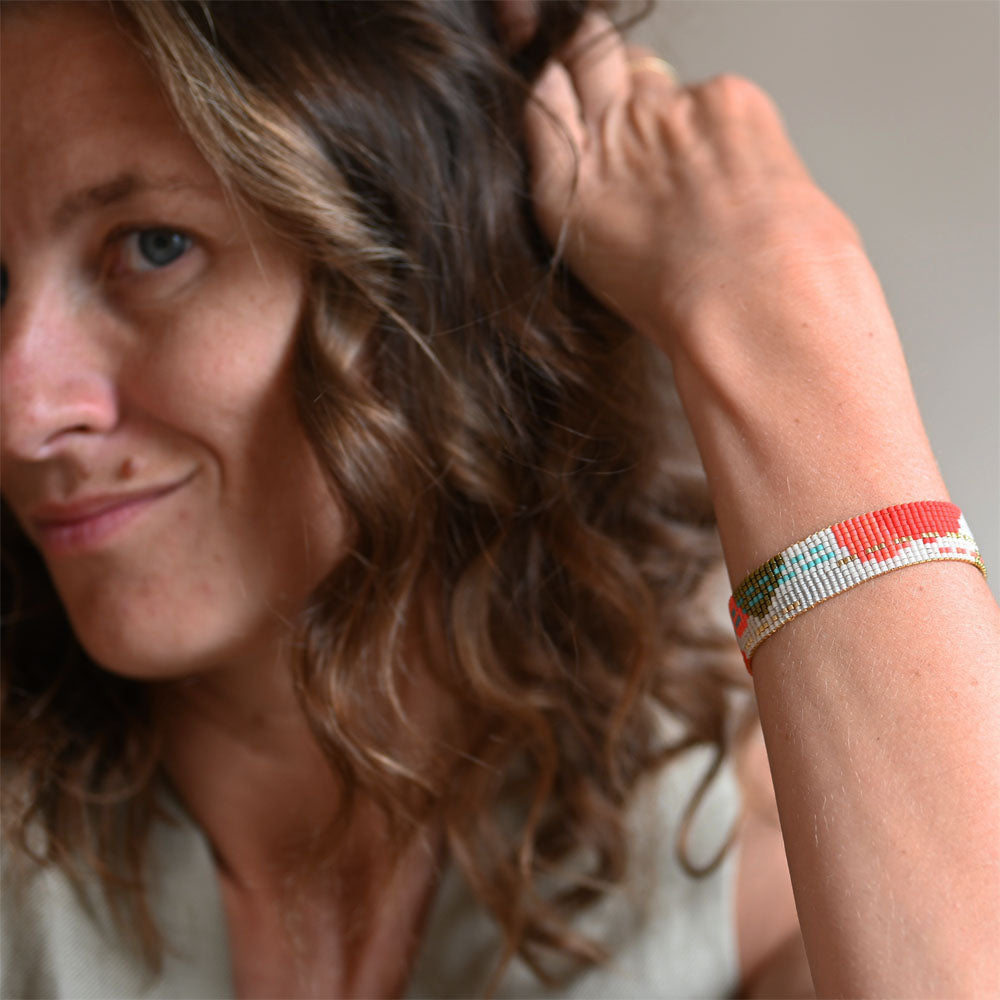 Naronna handmade woven Ava Bracelet with colourful pattern