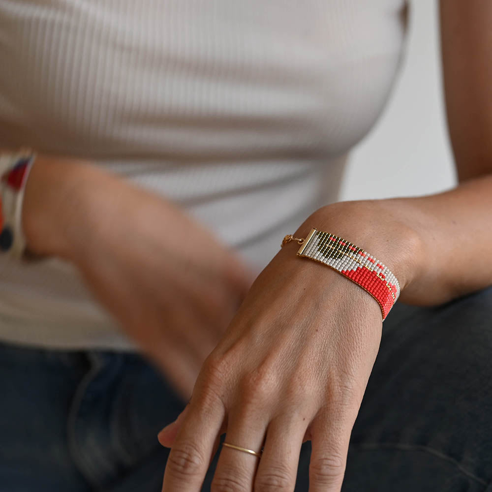 Naronna handmade woven Ava Bracelet with colourful pattern