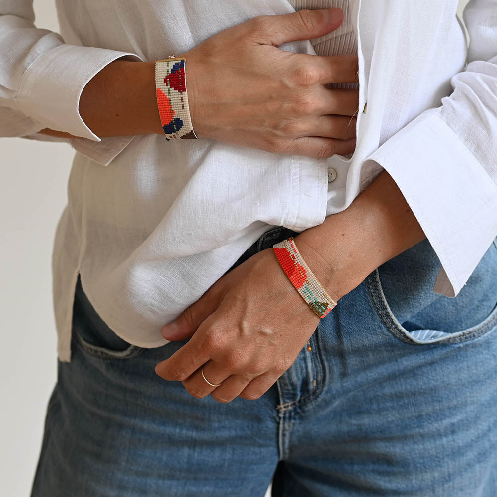 Naronna handmade woven Ava Bracelet with colourful pattern