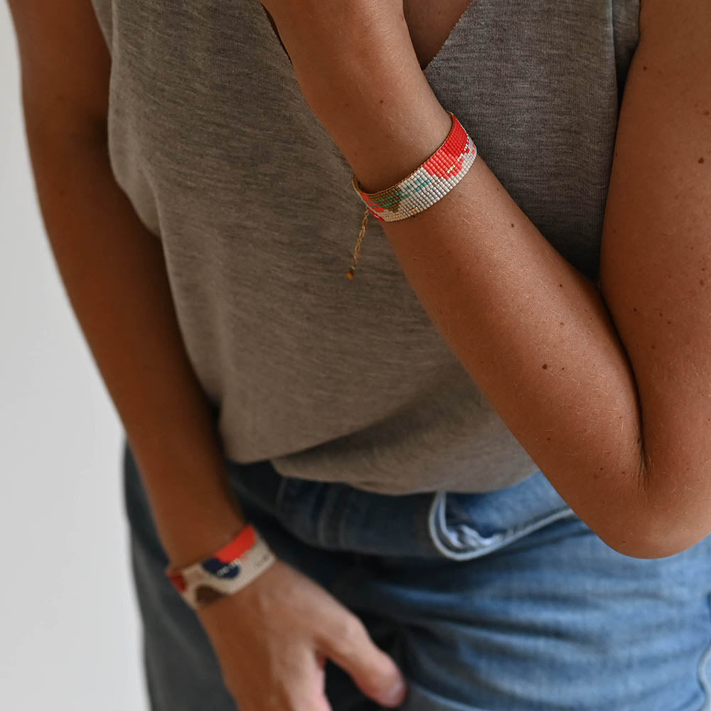 Naronna handmade woven Ava Bracelet with colourful pattern