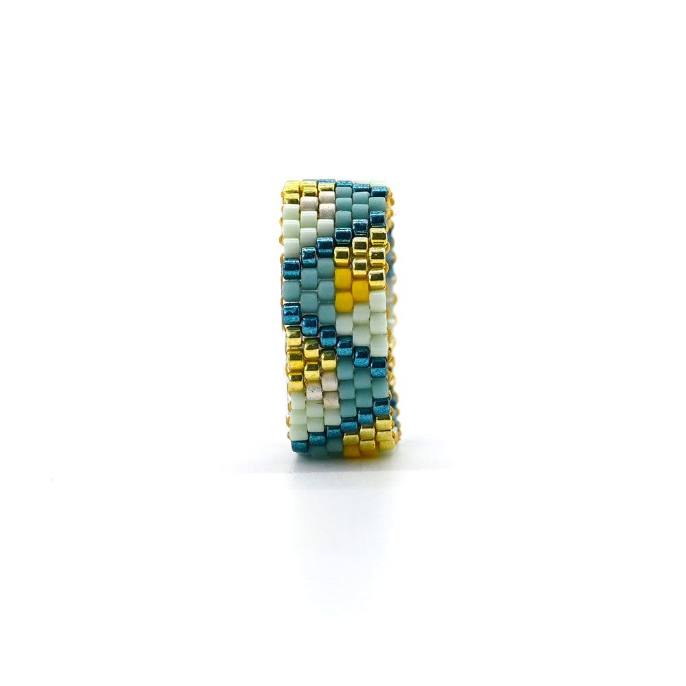 Naronna handmade woven Azaela Ring with colourful pattern