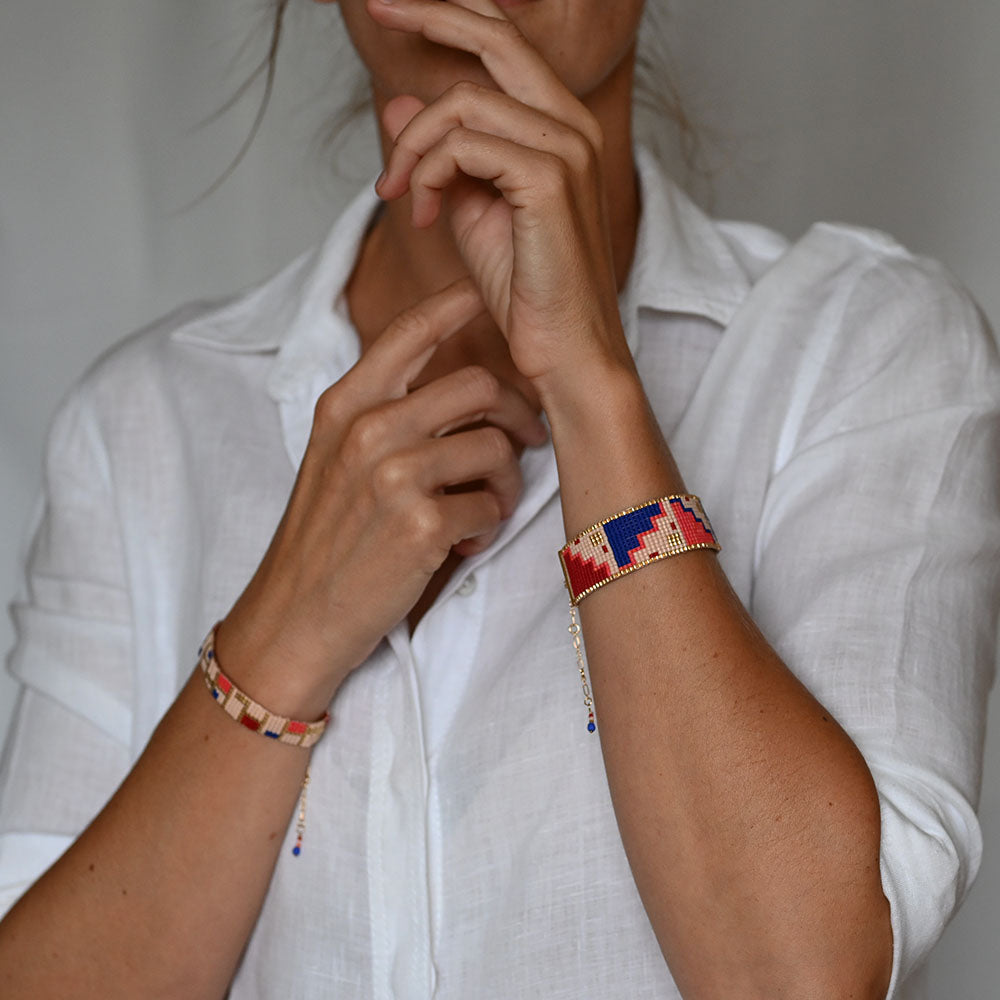 Naronna handmade woven Bella Bracelet with colourful pattern