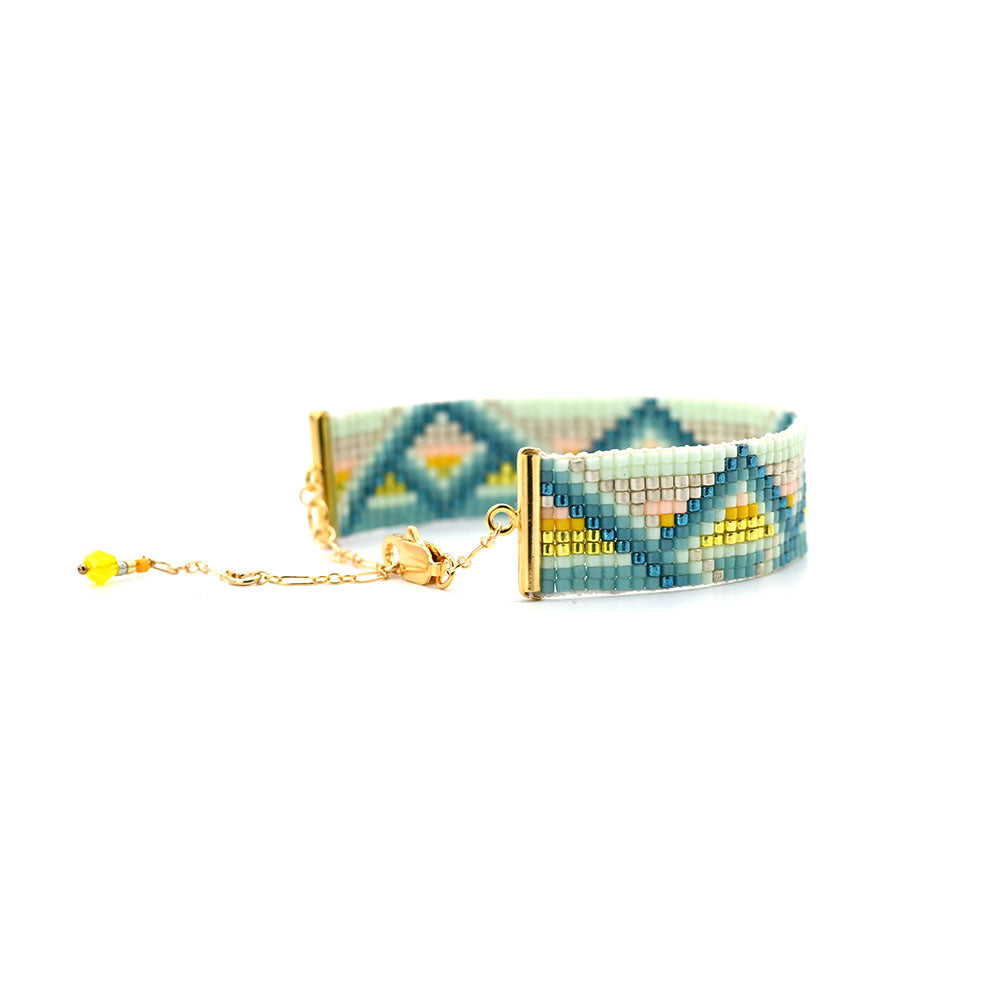 Naronna handmade woven Blair Bracelet with colourful pattern