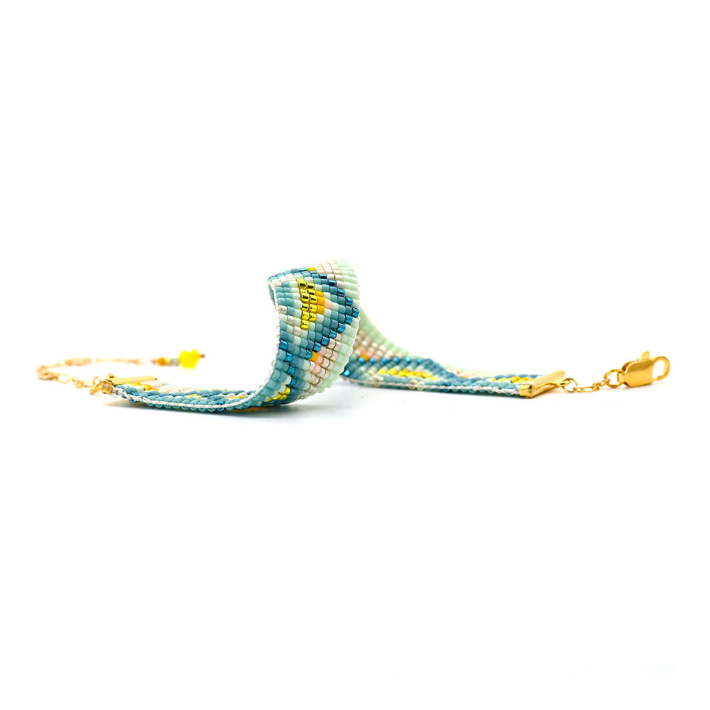 Naronna handmade woven Blair Bracelet with colourful pattern