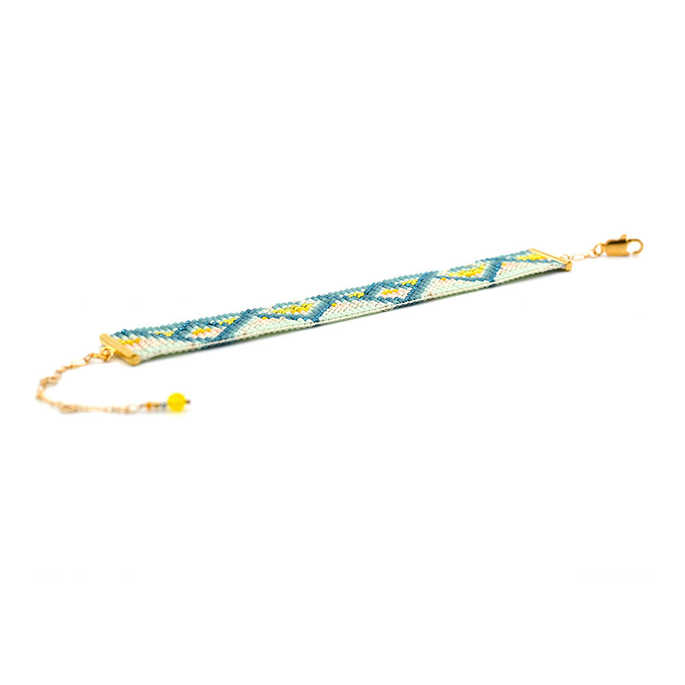 Naronna handmade woven Blair Bracelet with colourful pattern