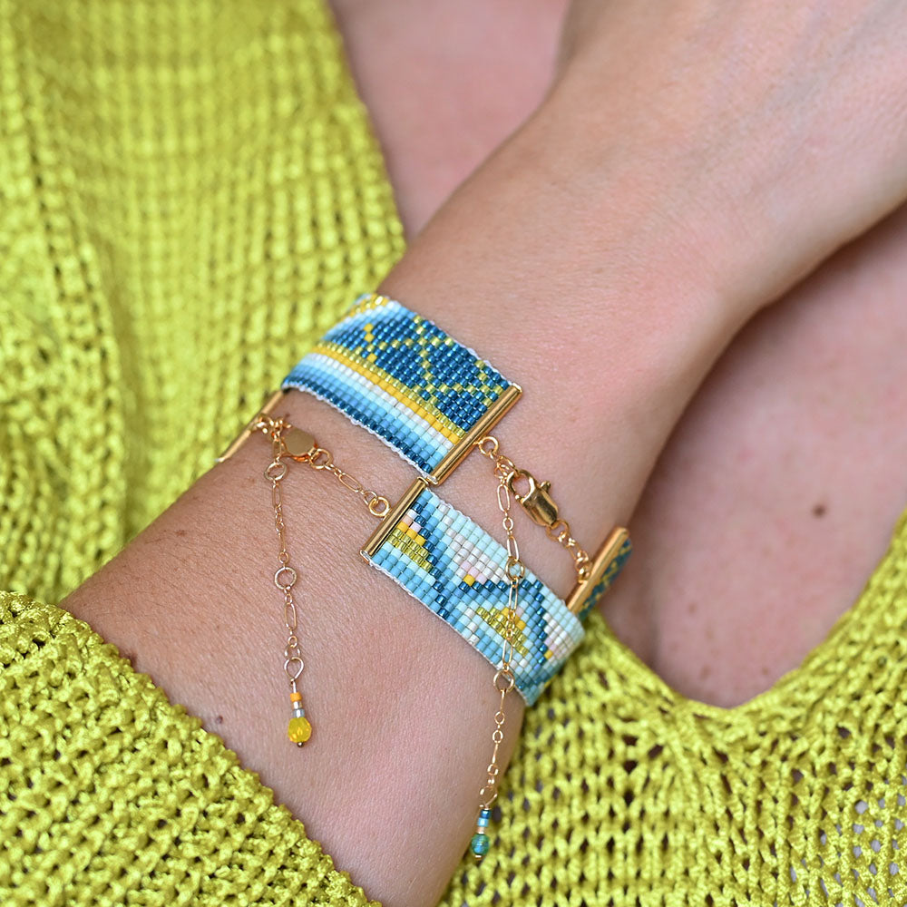 Naronna handmade woven Blair Bracelet with colourful pattern
