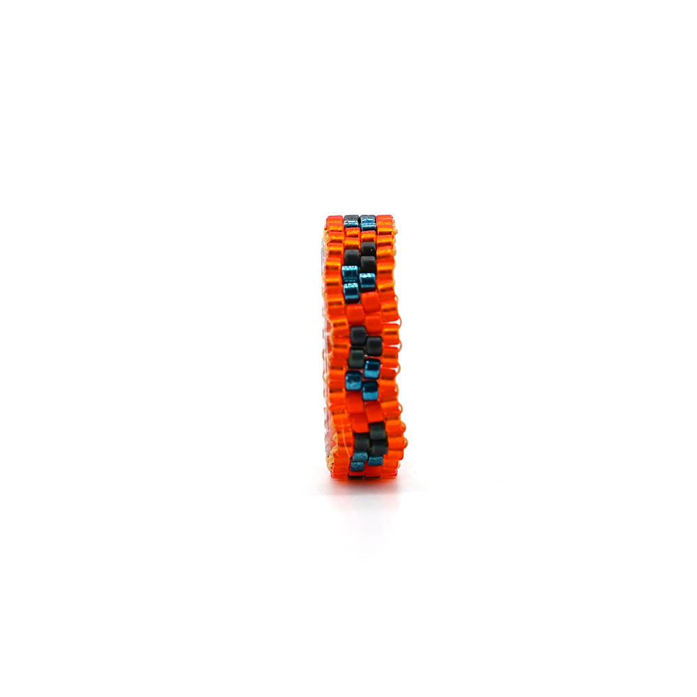 Naronna handmade woven Brigitte Ring with colourful pattern