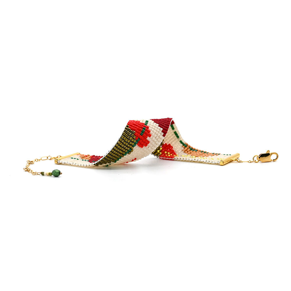 Naronna handmade woven Carla Bracelet with colourful pattern