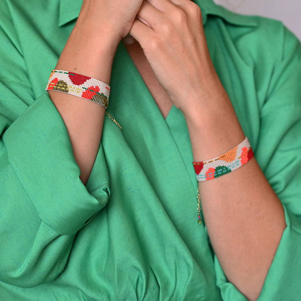 Naronna handmade woven Carla Bracelet with colourful pattern