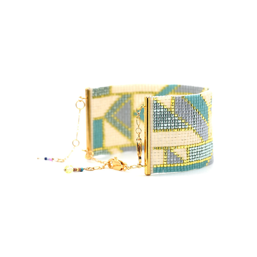 Naronna handmade woven Chloe Bracelet with colourful pattern