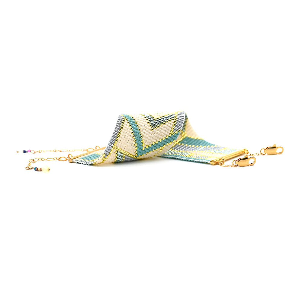 Naronna handmade woven Chloe Bracelet with colourful pattern