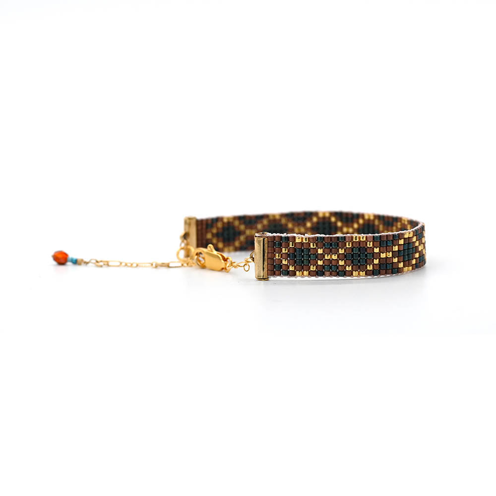 Naronna handmade woven Dakota Bracelet with colourful pattern
