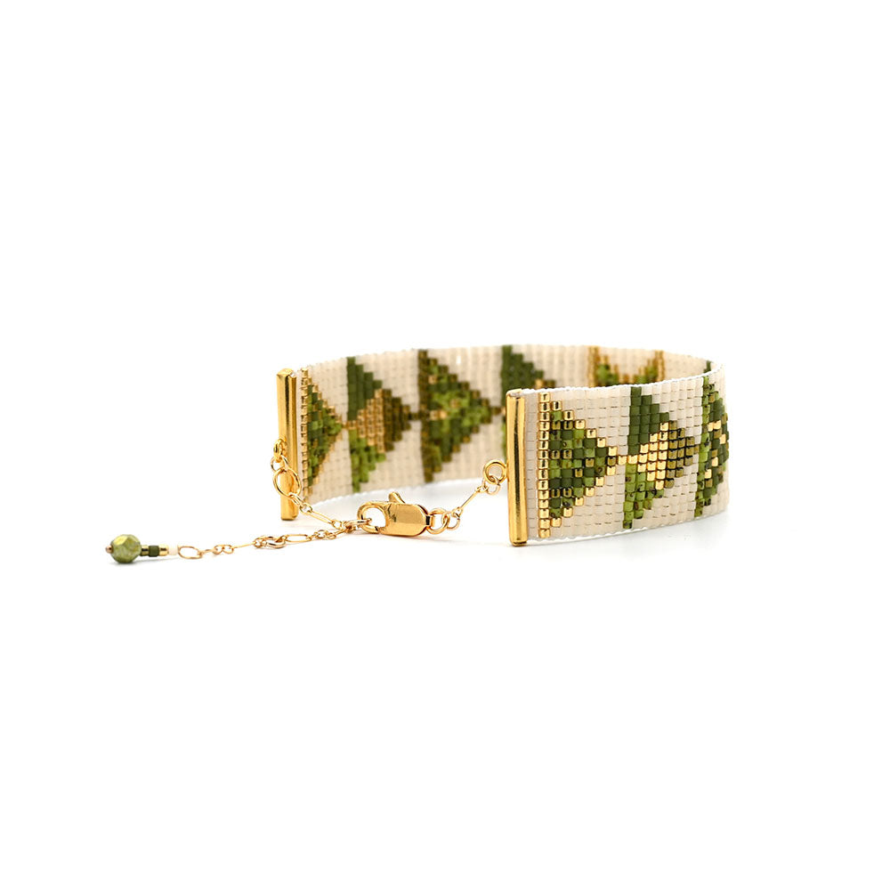 Naronna handmade woven Dalia Bracelet with colourful pattern