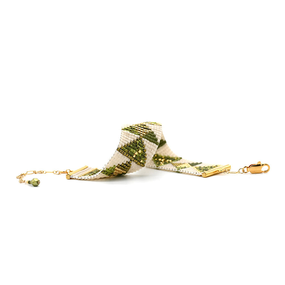 Naronna handmade woven Dalia Bracelet with colourful pattern