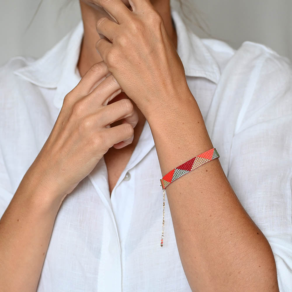 Naronna handmade woven Demi Bracelet with colourful pattern