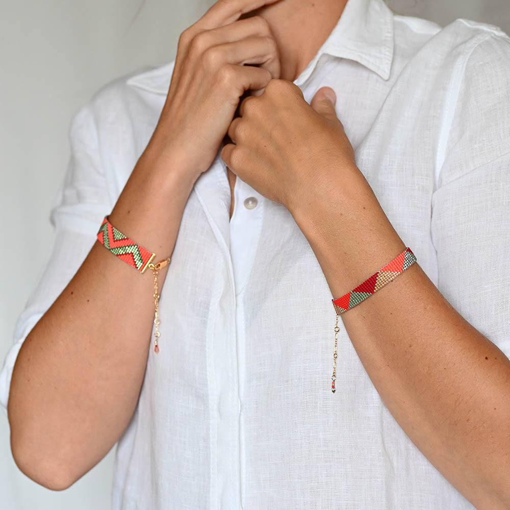 Naronna handmade woven Demi Bracelet with colourful pattern
