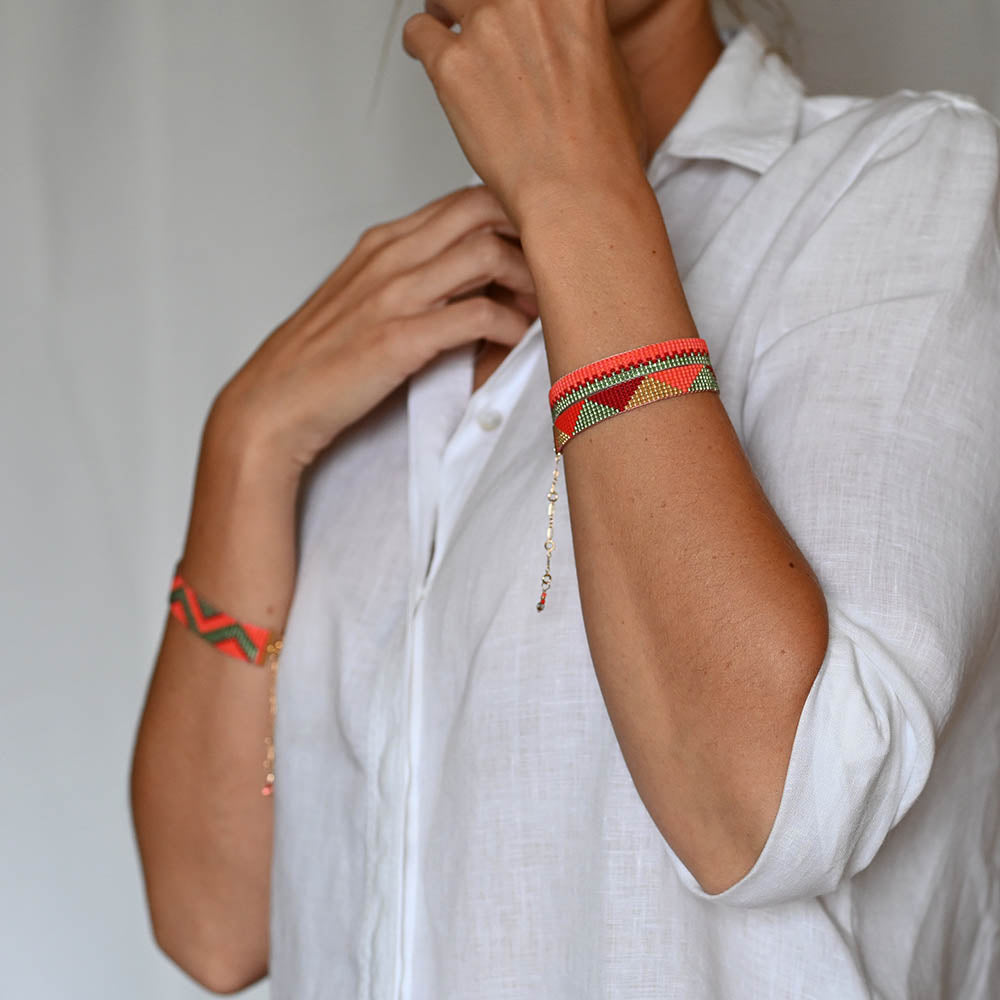 Naronna handmade woven Demi Bracelet with colourful pattern