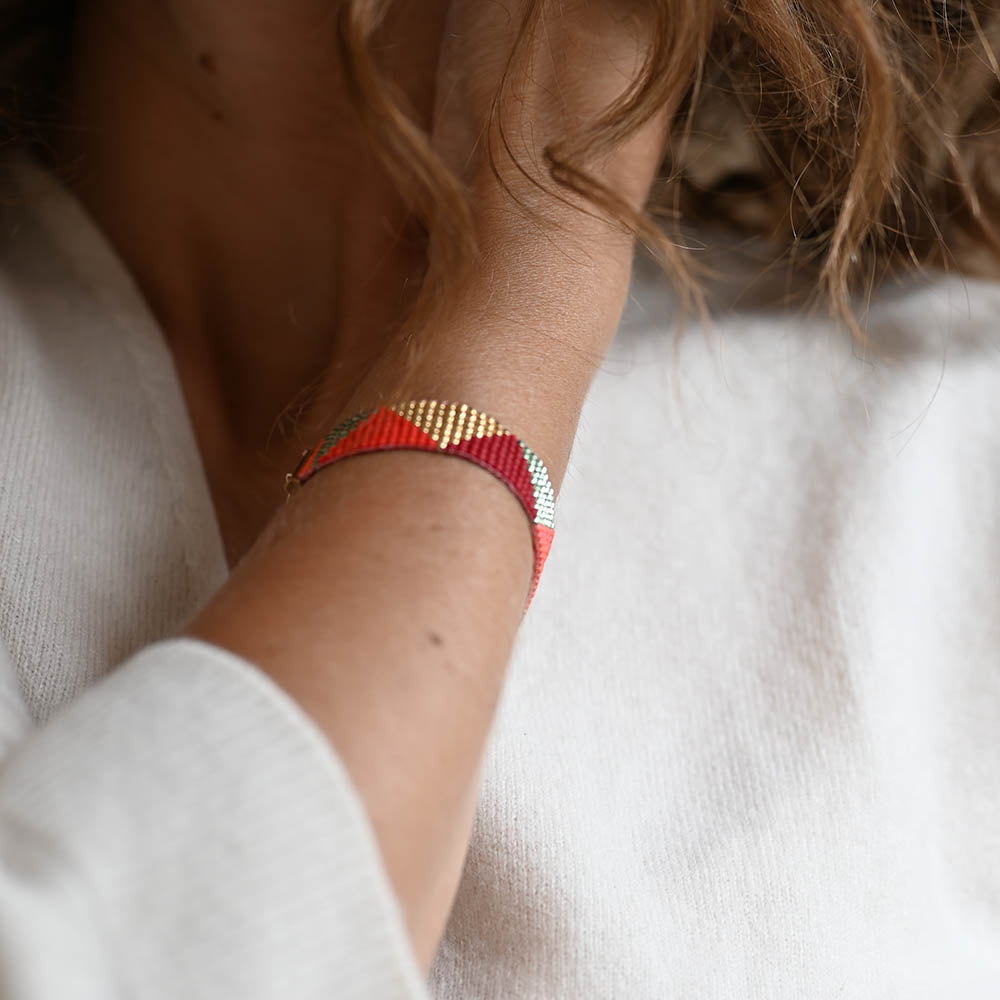 Naronna handmade woven Demi Bracelet with colourful pattern