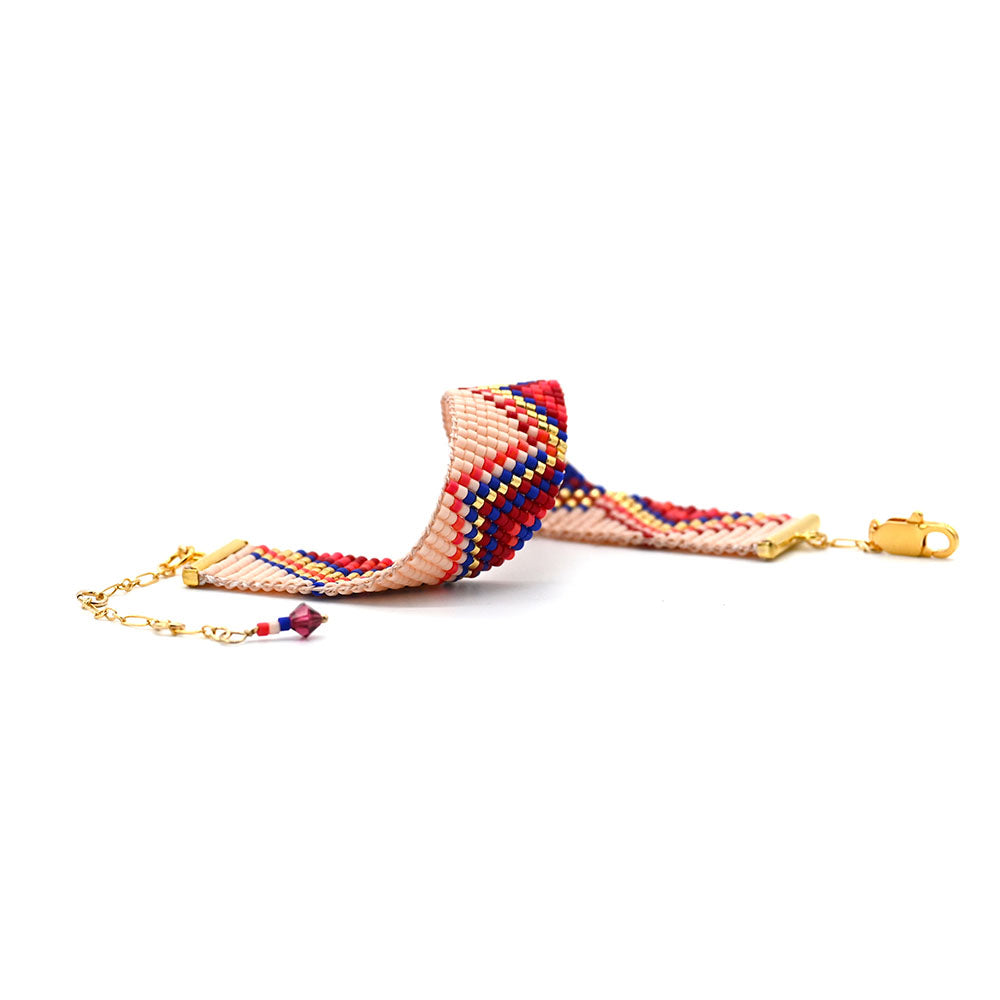Naronna handmade woven Eliza Bracelet with colourful pattern