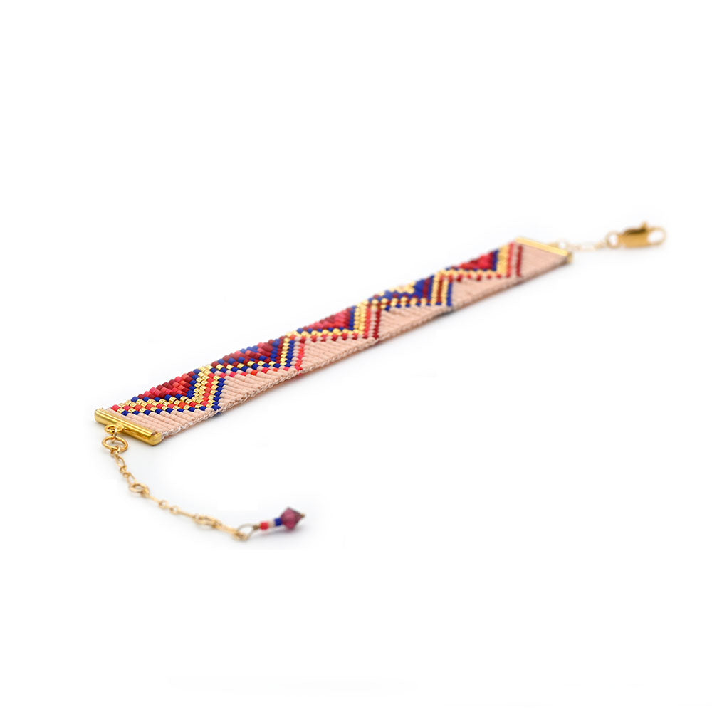 Naronna handmade woven Eliza Bracelet with colourful pattern