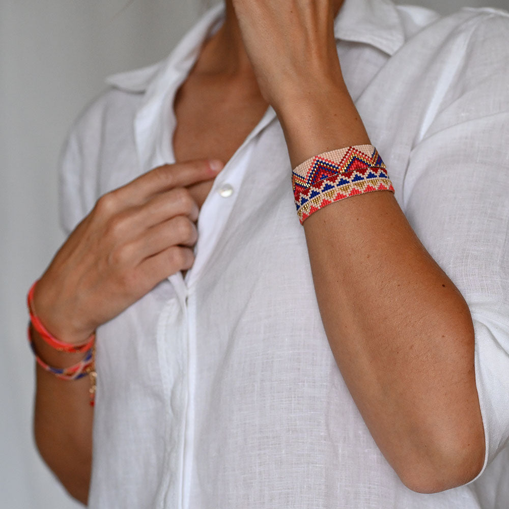Naronna handmade woven Eliza Bracelet with colourful pattern