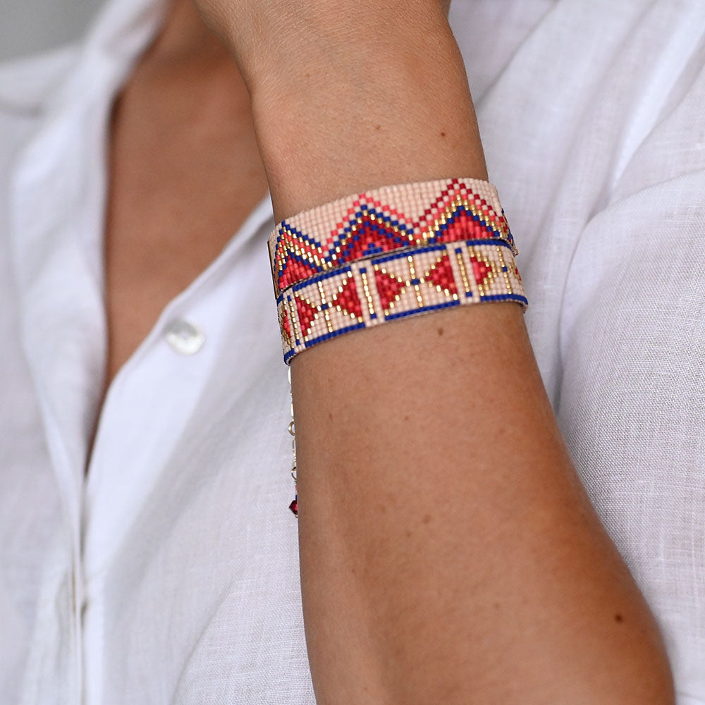 Naronna handmade woven Eliza Bracelet with colourful pattern