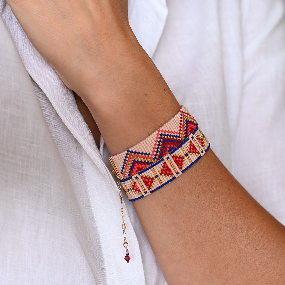 Naronna handmade woven Eliza Bracelet with colourful pattern