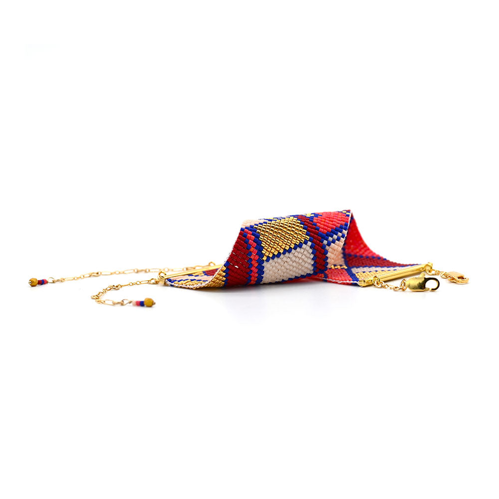Naronna handmade woven Ellie Bracelet with colourful pattern