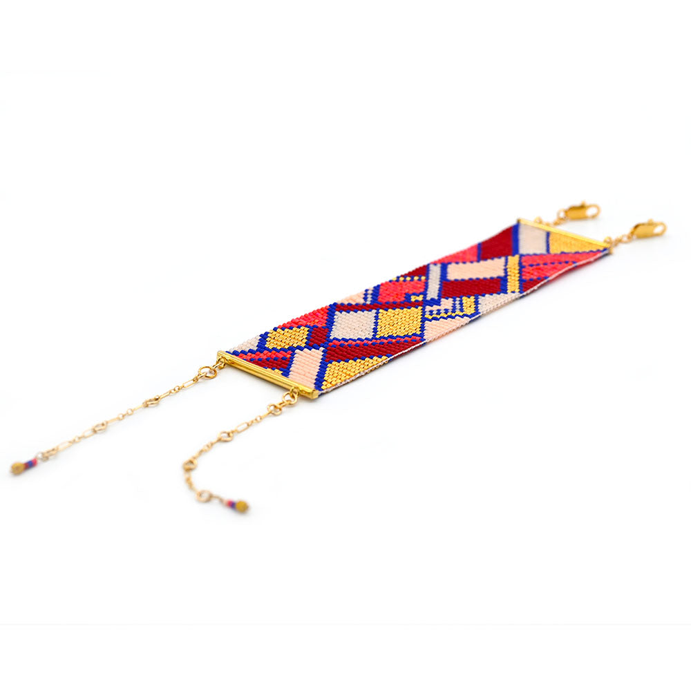 Naronna handmade woven Ellie Bracelet with colourful pattern