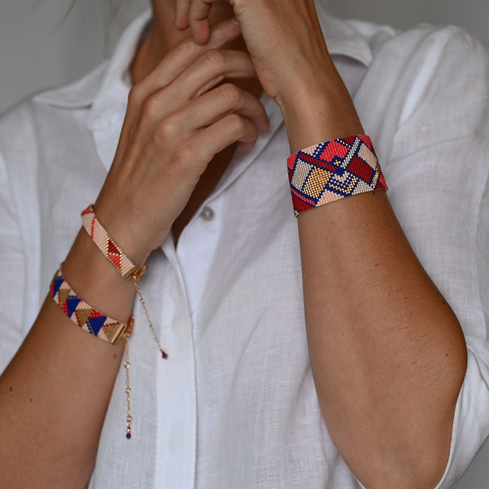 Naronna handmade woven Ellie Bracelet with colourful pattern