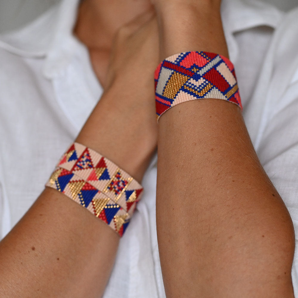 Naronna handmade woven Ellie Bracelet with colourful pattern
