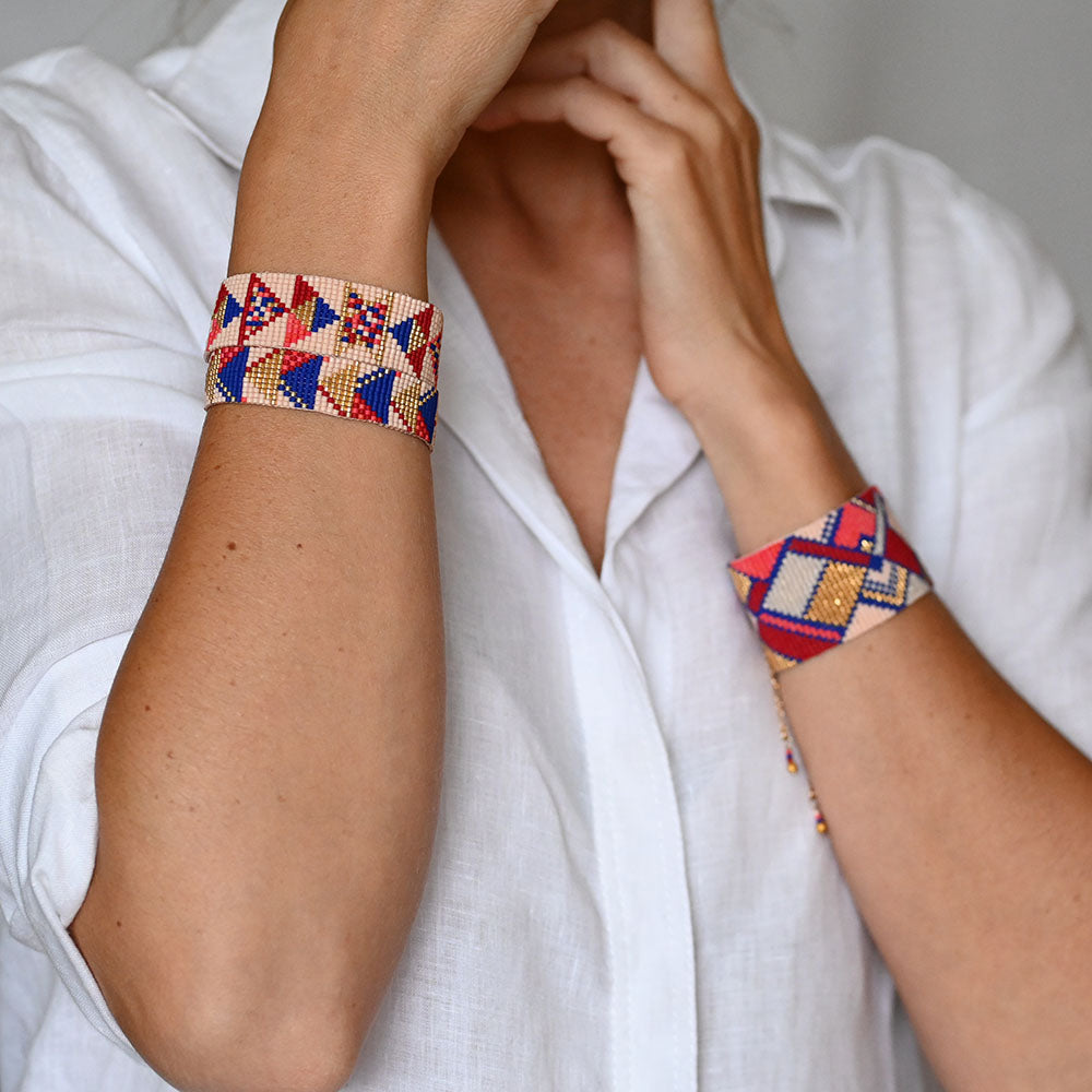 Naronna handmade woven Ellie Bracelet with colourful pattern