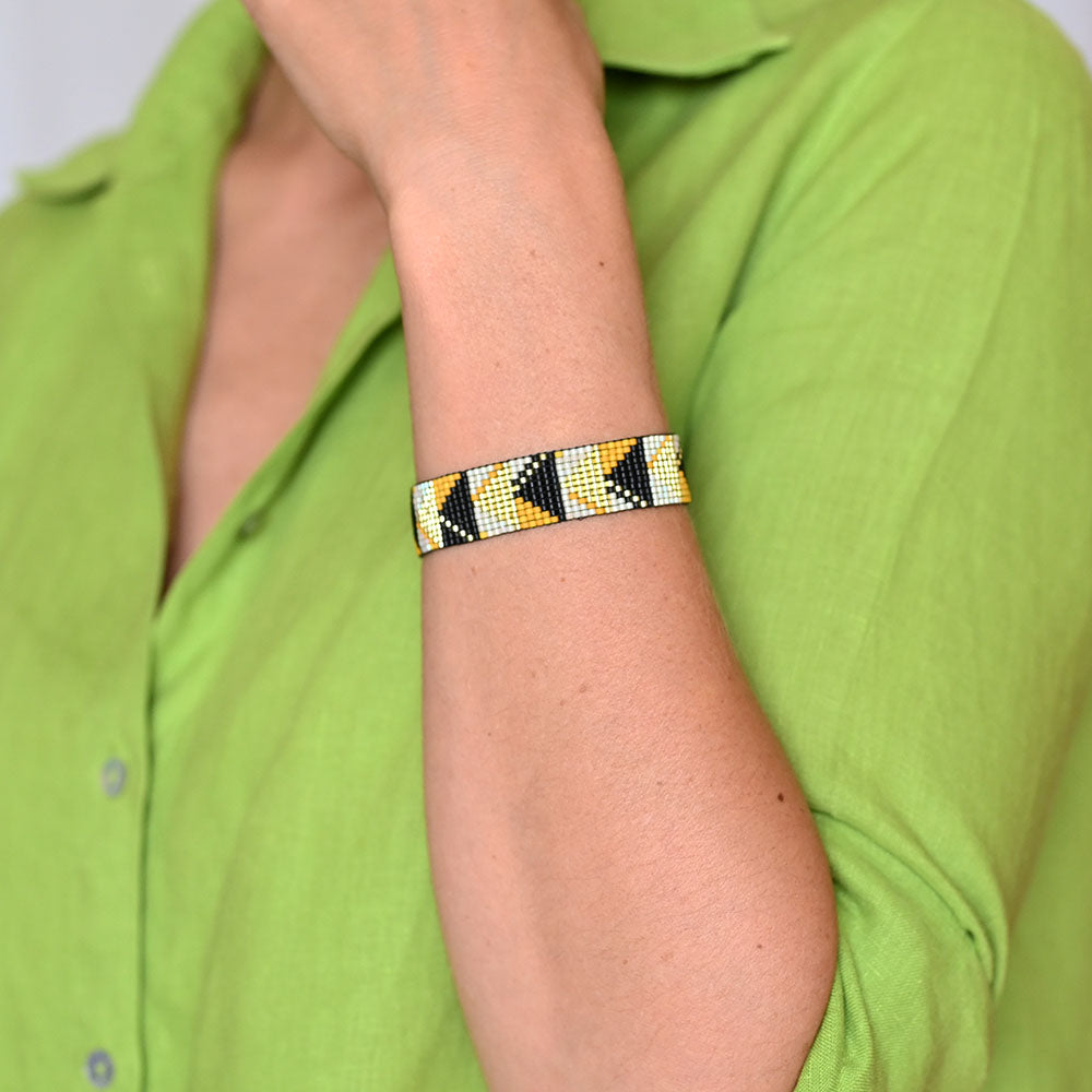 Naronna handmade woven Elsie Bracelet with colourful pattern