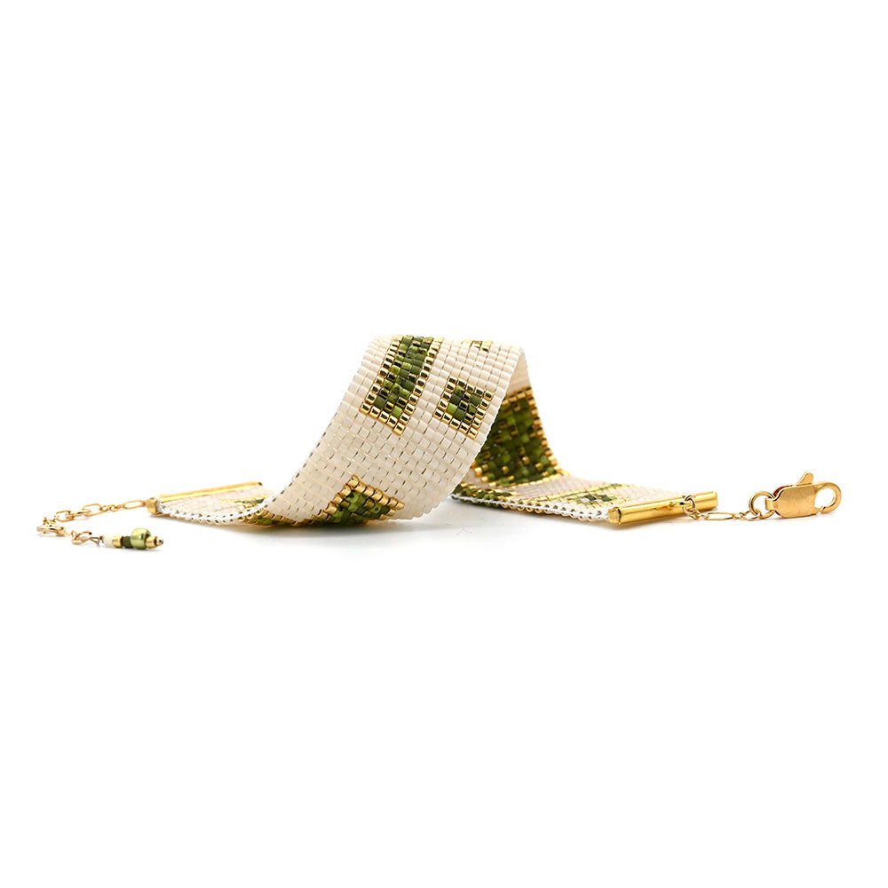 Naronna handmade woven Emma Bracelet with colourful pattern