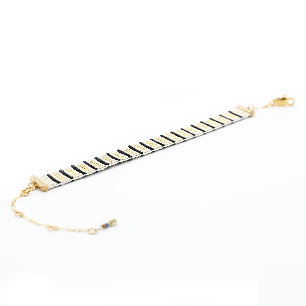 Naronna handmade woven Fiona Bracelet with colourful pattern