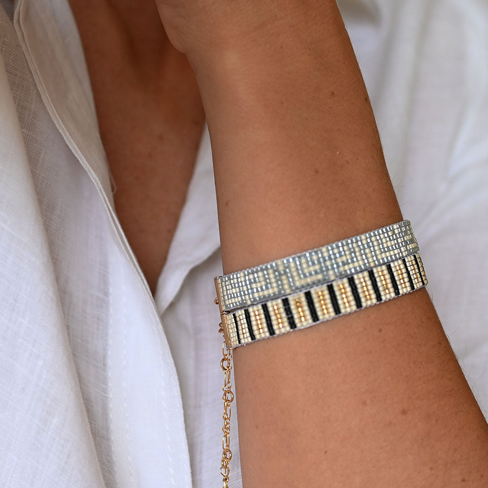Naronna handmade woven Fiona Bracelet with colourful pattern