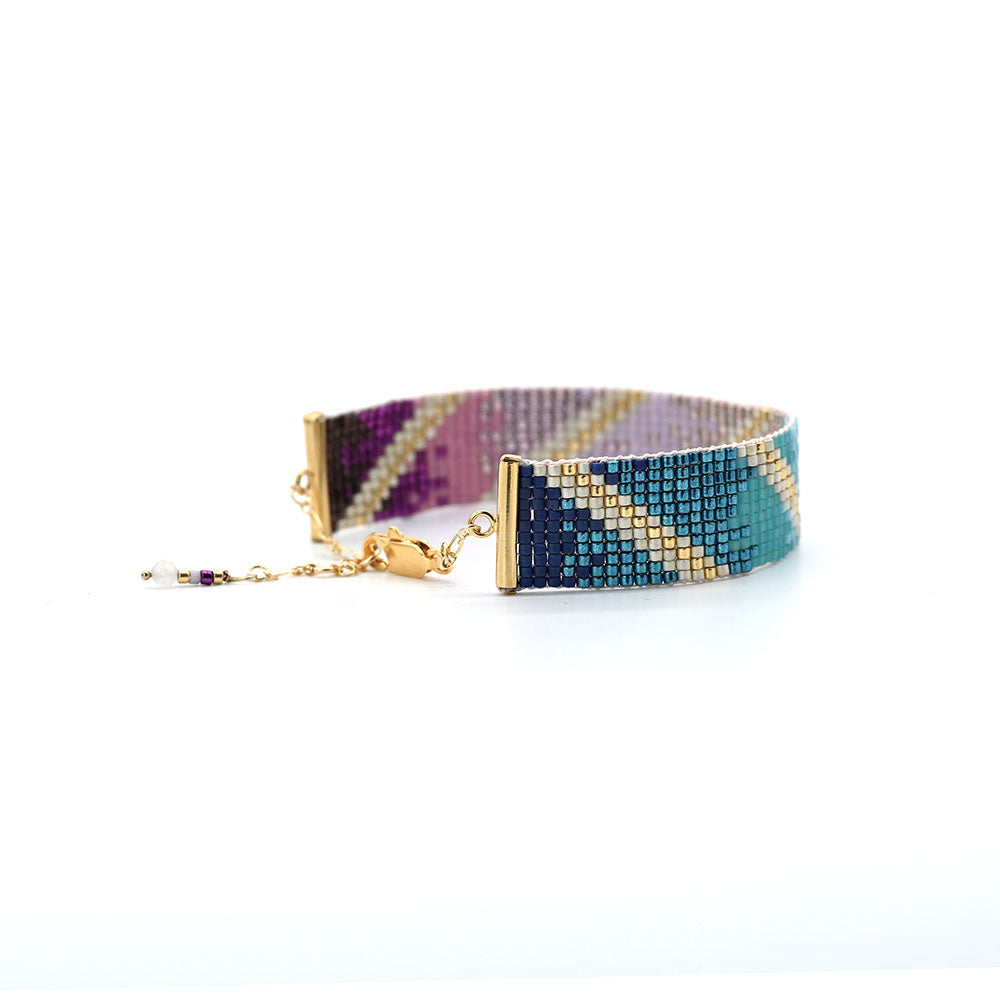 Naronna handmade woven Gemini Bracelet with colourful pattern