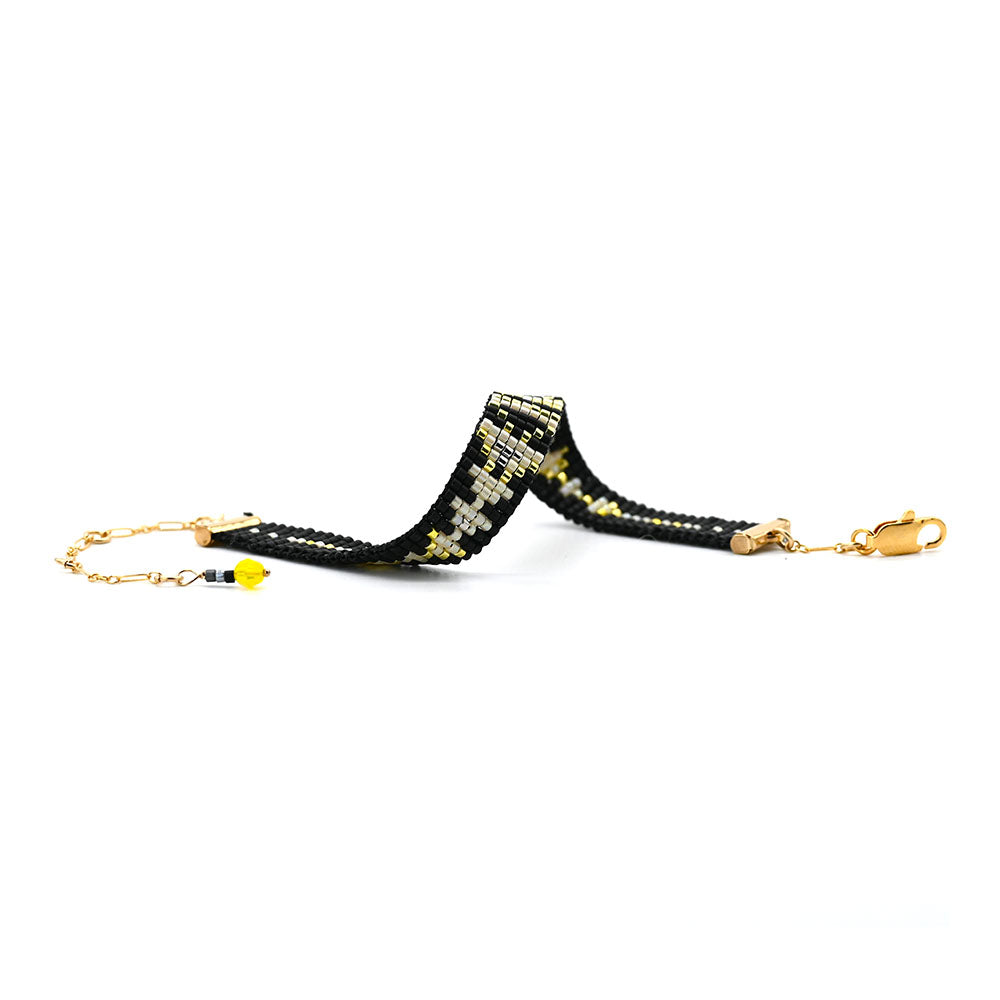 Naronna handmade woven Gemma Bracelet with colourful pattern