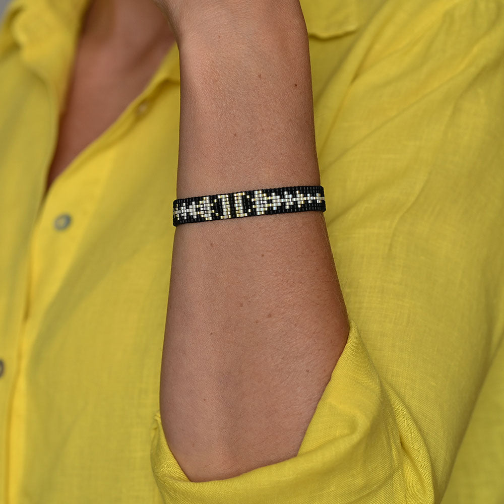 Naronna handmade woven Gemma Bracelet with colourful pattern