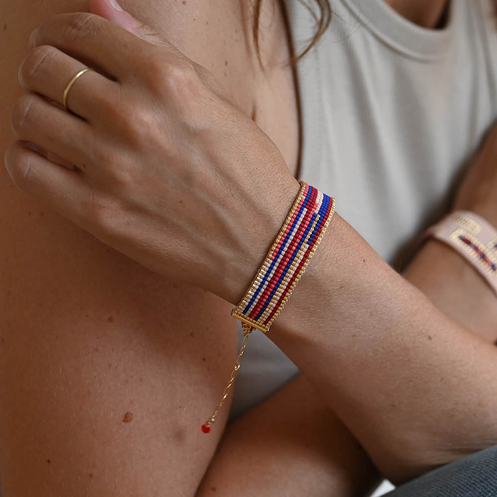 Naronna handmade woven Giselle Bracelet with colourful pattern