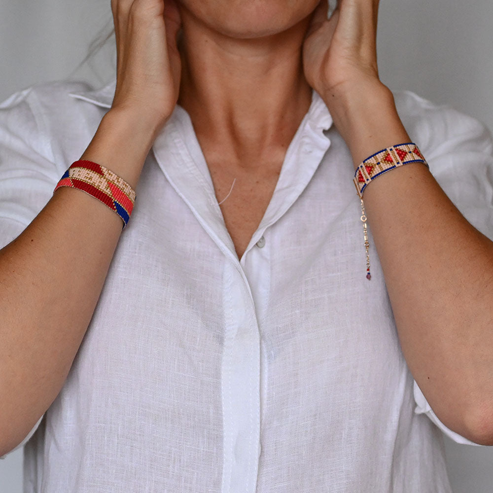Naronna handmade woven Grace Bracelet with colourful pattern