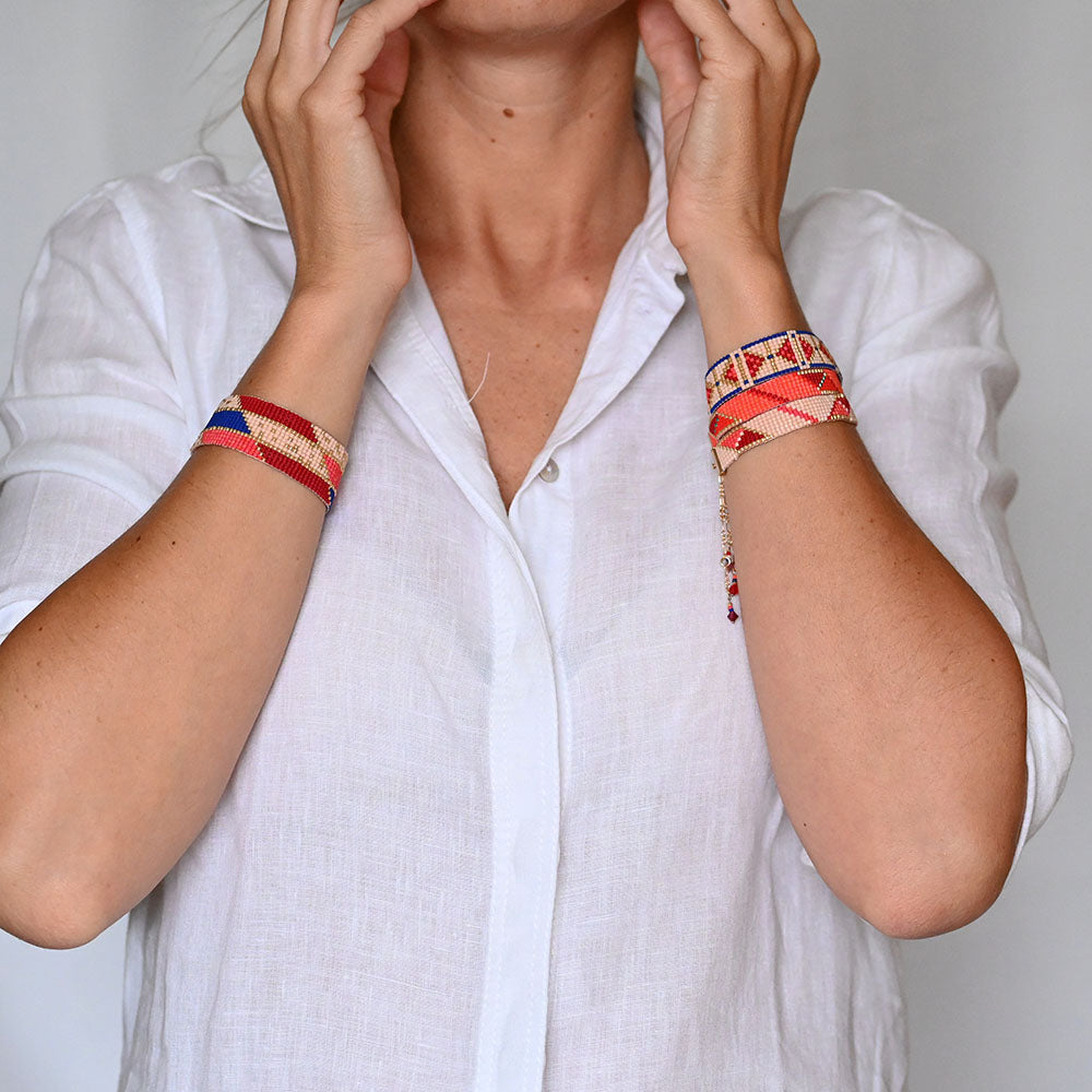 Naronna handmade woven Grace Bracelet with colourful pattern