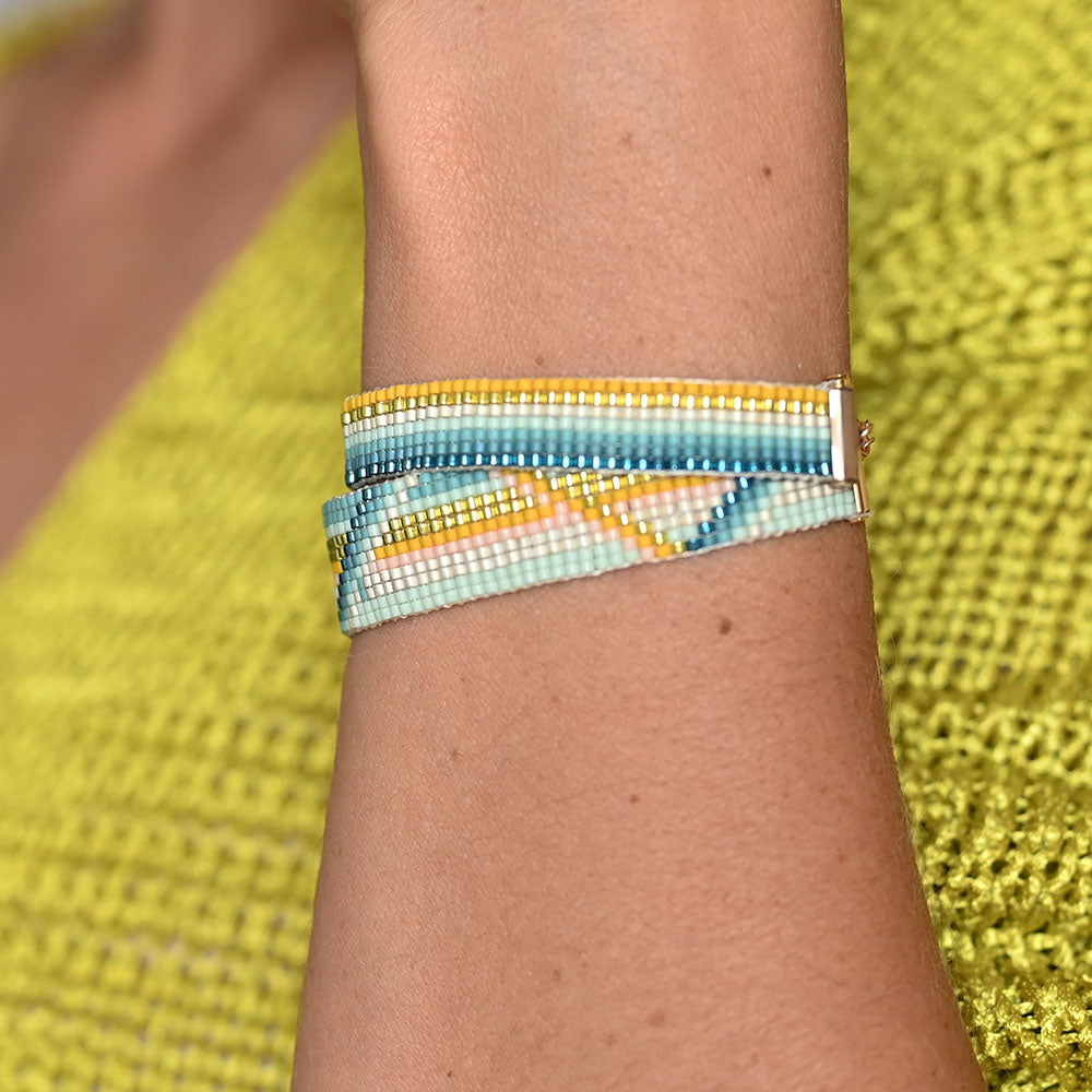 Naronna handmade woven Haven Bracelet with colourful pattern