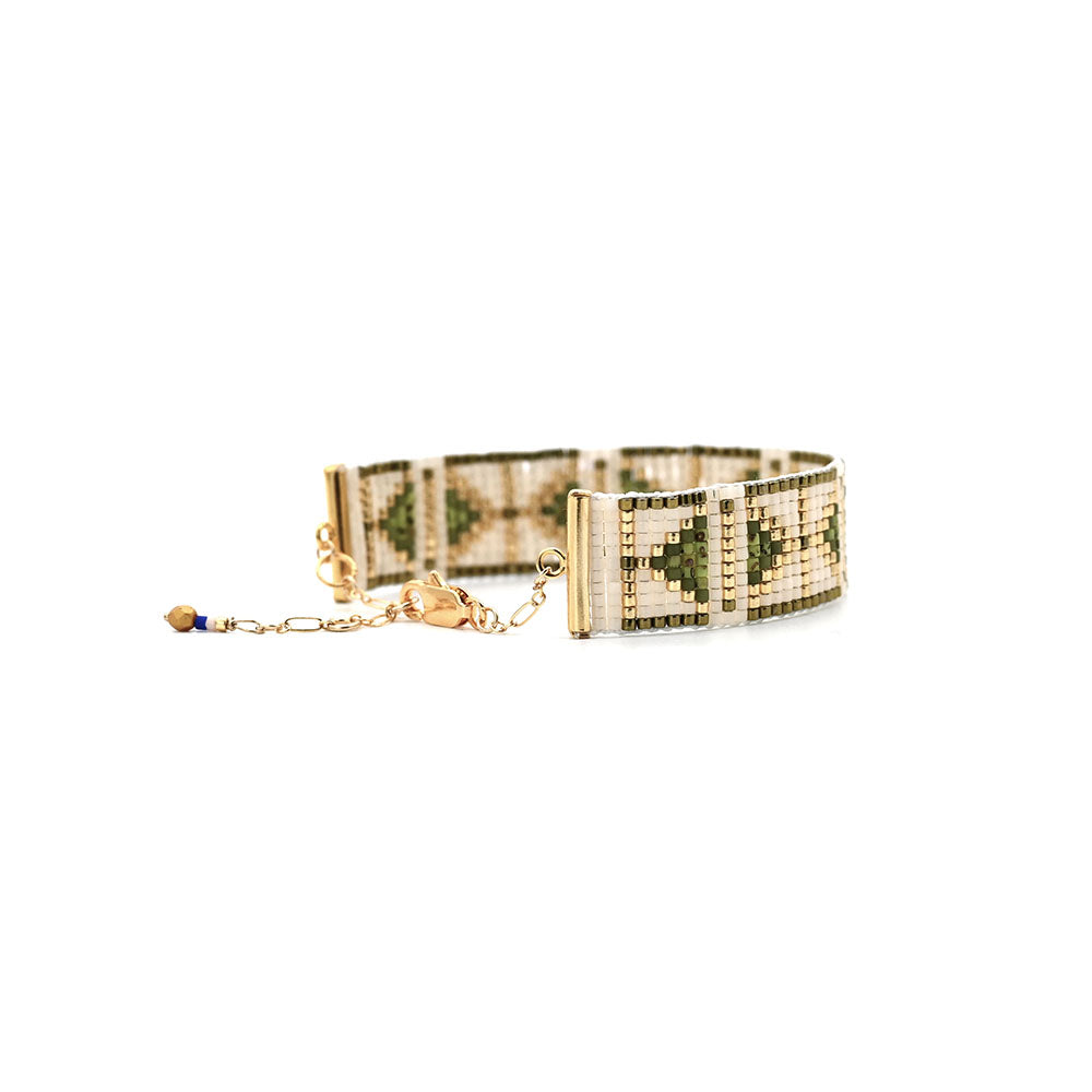 Naronna handmade woven Iris Bracelet with colourful pattern