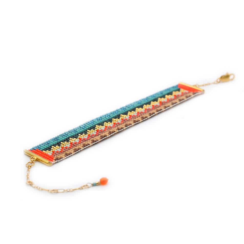 Naronna handmade woven Isabelle Bracelet with colourful pattern