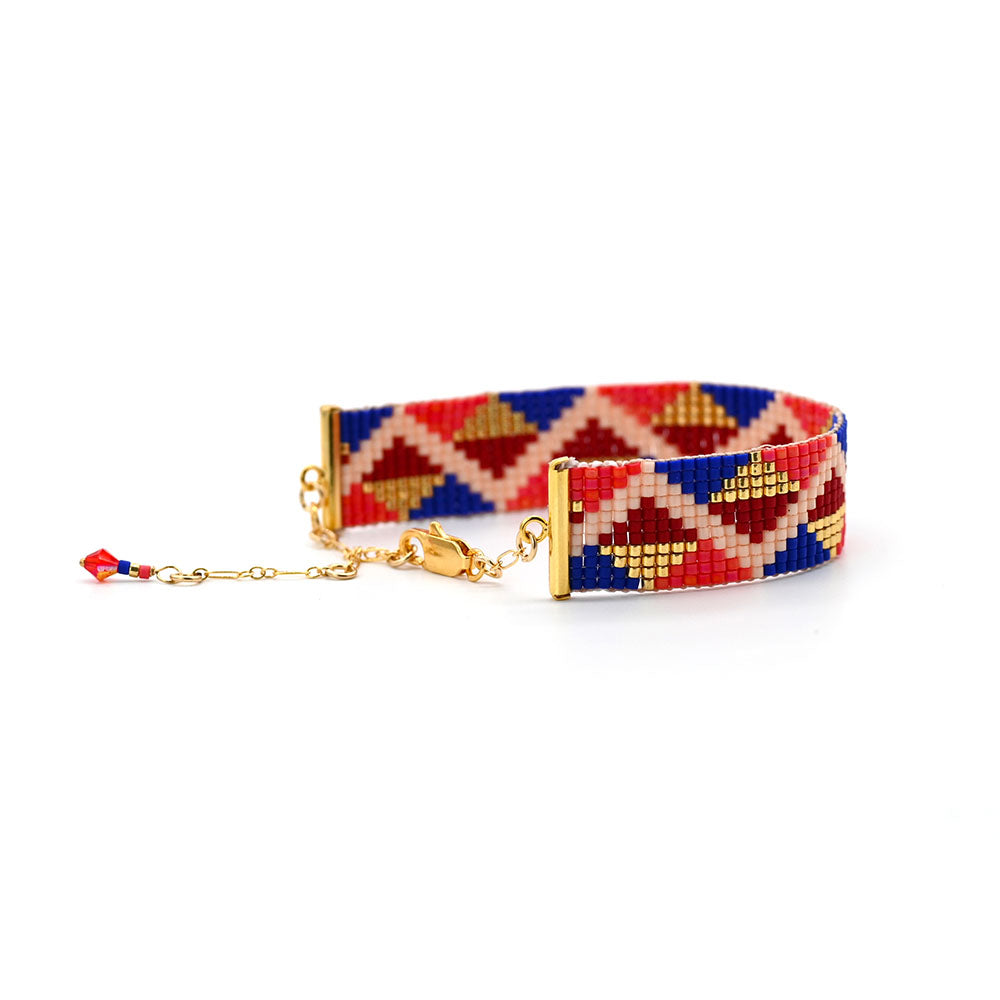 Naronna handmade woven Julia Bracelet with colourful pattern