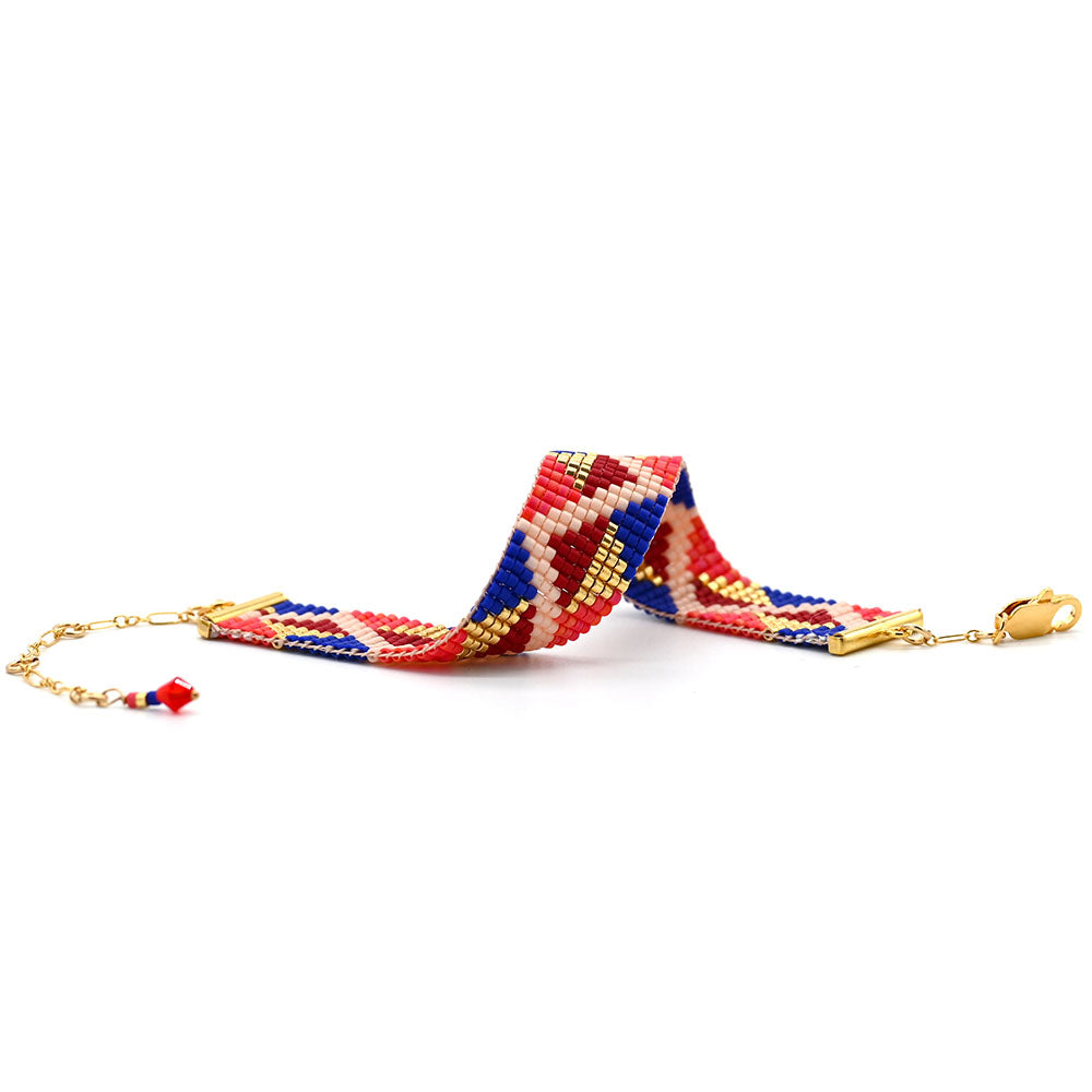 Naronna handmade woven Julia Bracelet with colourful pattern